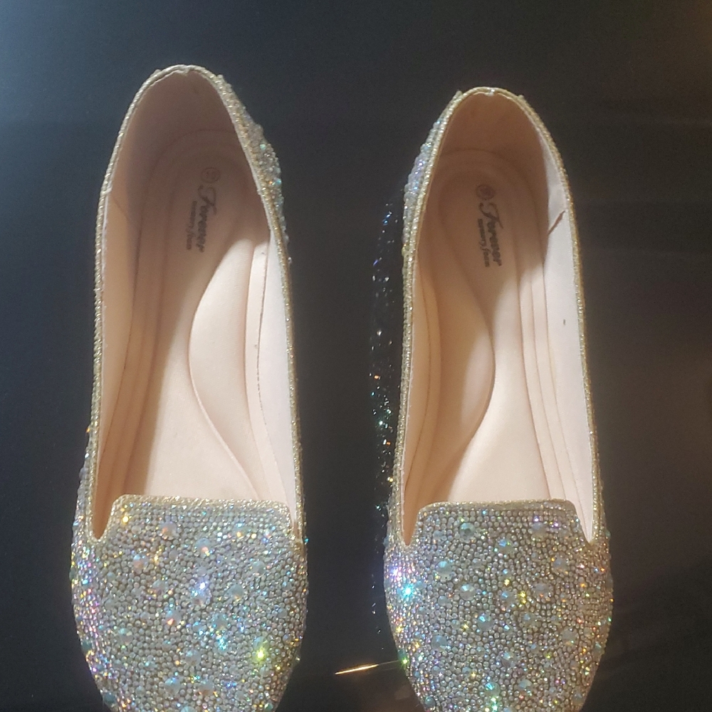 Forever memory foam MARIANNA Sparkling sequin &  Rhinestone Flats